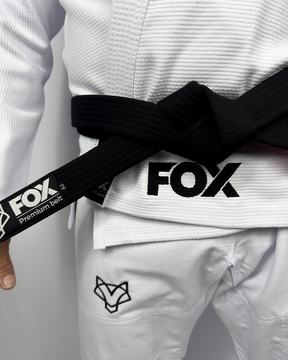 Kimono OldSchool Fox - Branco com Preto