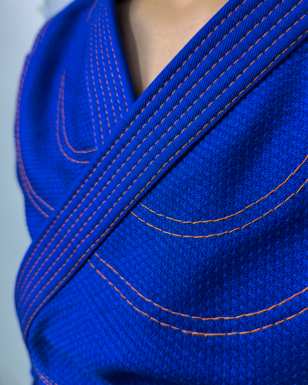 Kimono Classic Fox - Azul com Laranja