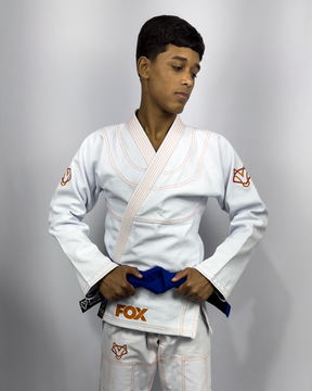 Kimono Classic Fox - Branco com Laranja