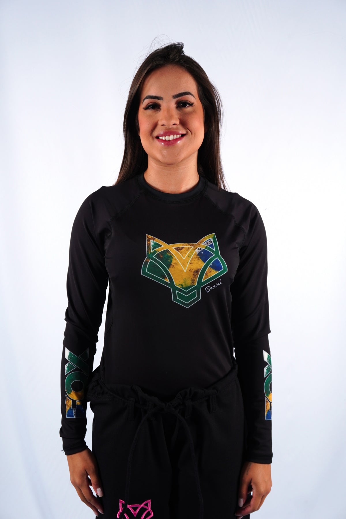 Rash Guard Jiu-Jitsu Feminino FOX FW Brasil Manga Longa UV 50+
