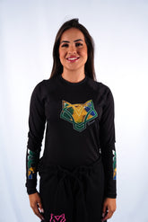 Rash Guard Jiu-Jitsu Feminino FOX FW Brasil Manga Longa UV 50+