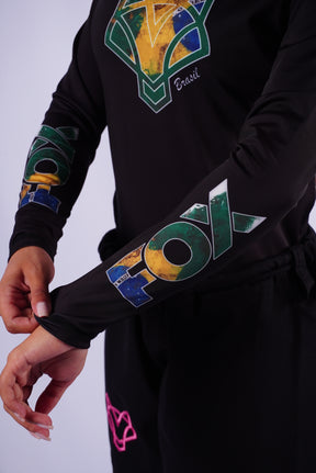 Rash Guard Jiu-Jitsu Feminino FOX FW Brasil Manga Longa UV 50+
