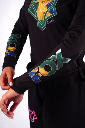 Rash Guard Jiu-Jitsu Feminino FOX FW Brasil Manga Longa UV 50+