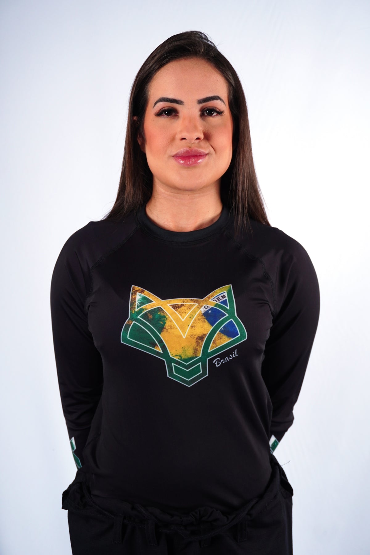 Rash Guard Jiu-Jitsu Feminino FOX FW Brasil Manga Longa UV 50+