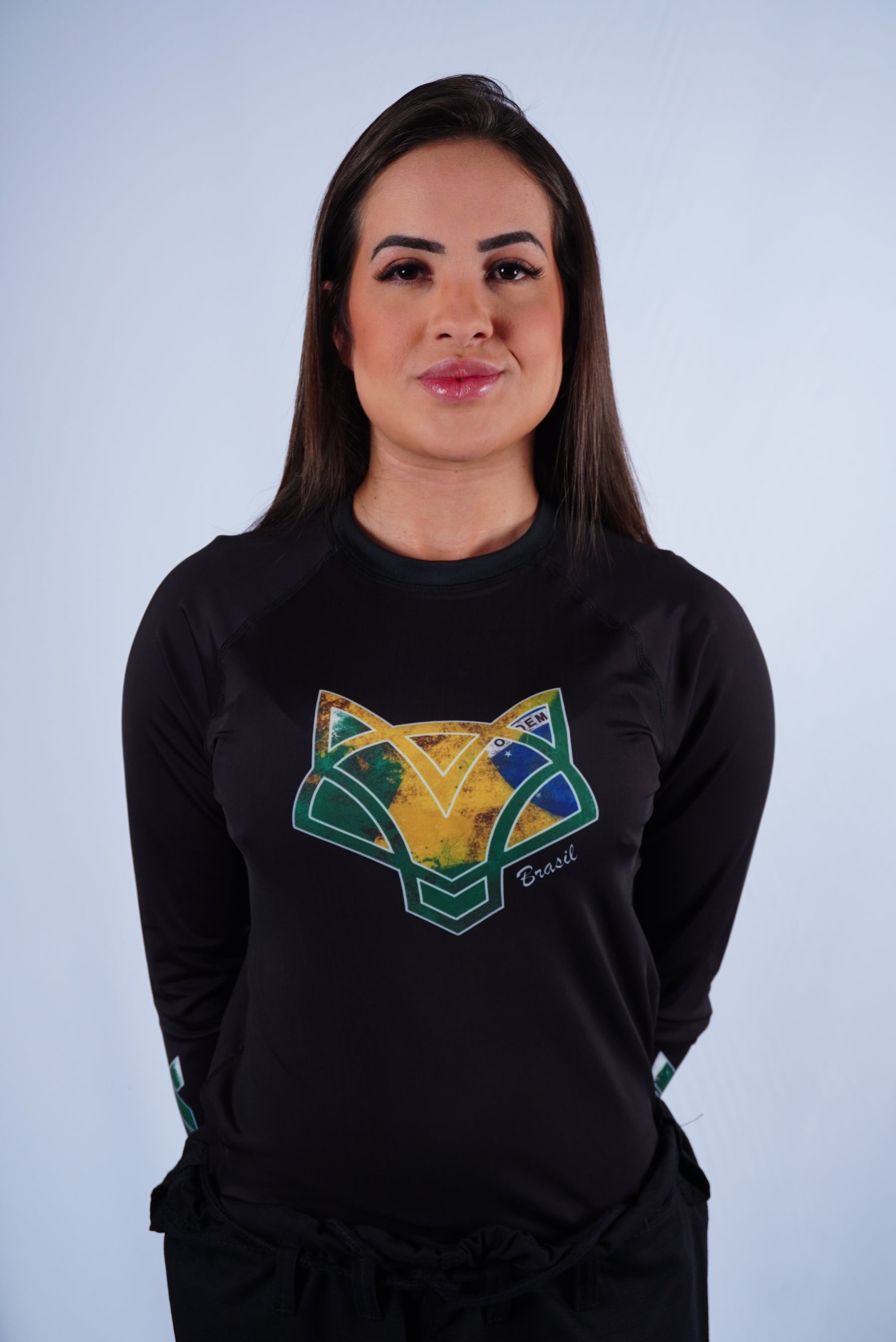 Rash Guard Jiu-Jitsu Feminino FOX FW Brasil Manga Longa UV 50+