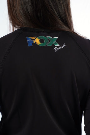 Rash Guard Jiu-Jitsu Feminino FOX FW Brasil Manga Longa UV 50+