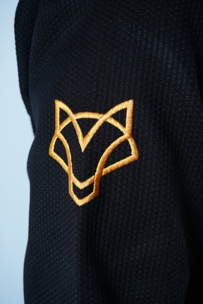 Kimono Trançado Jiu-jitsu Feminino Fox - Preto com dourado