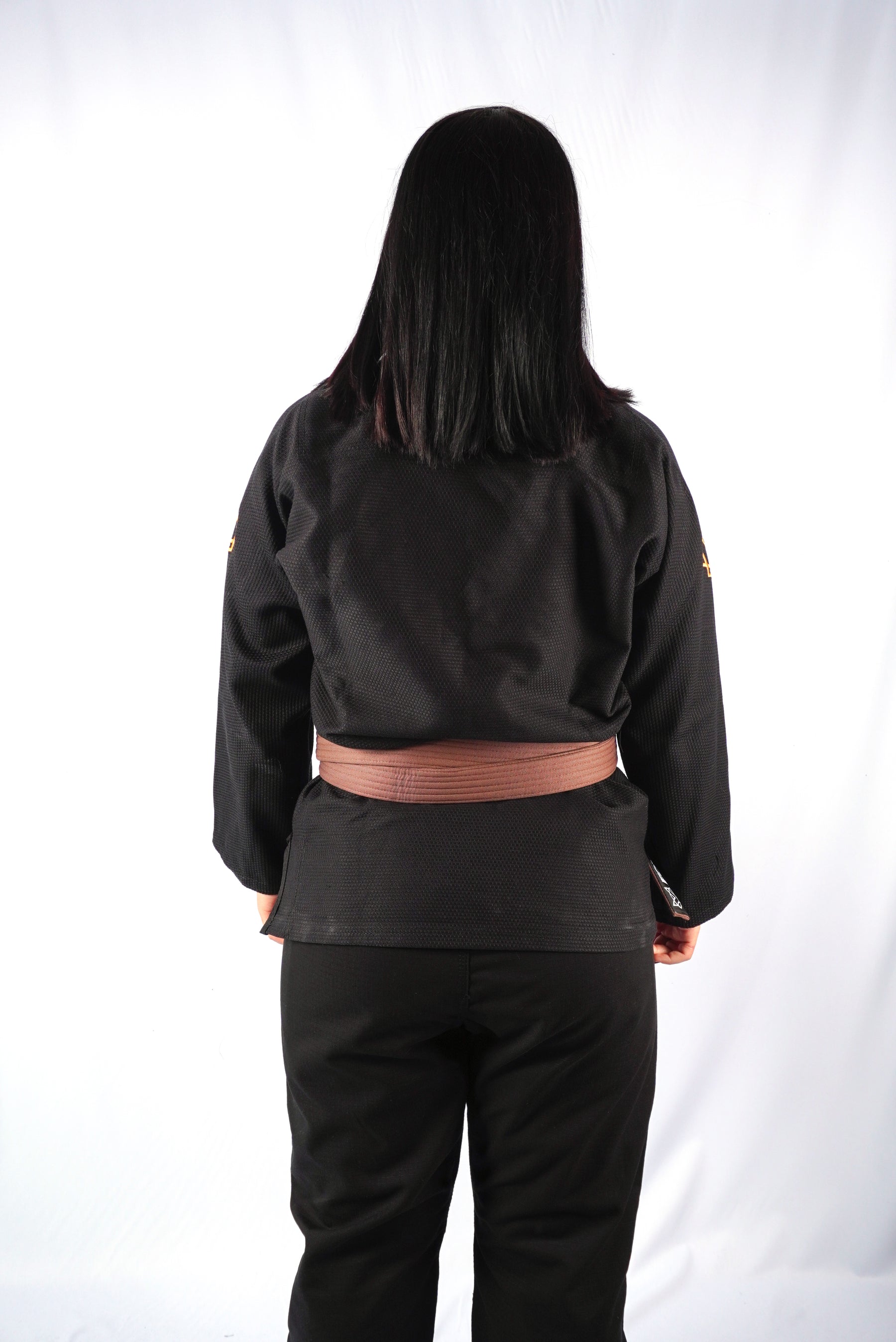 Kimono Trançado Jiu-jitsu Feminino Fox - Preto com dourado