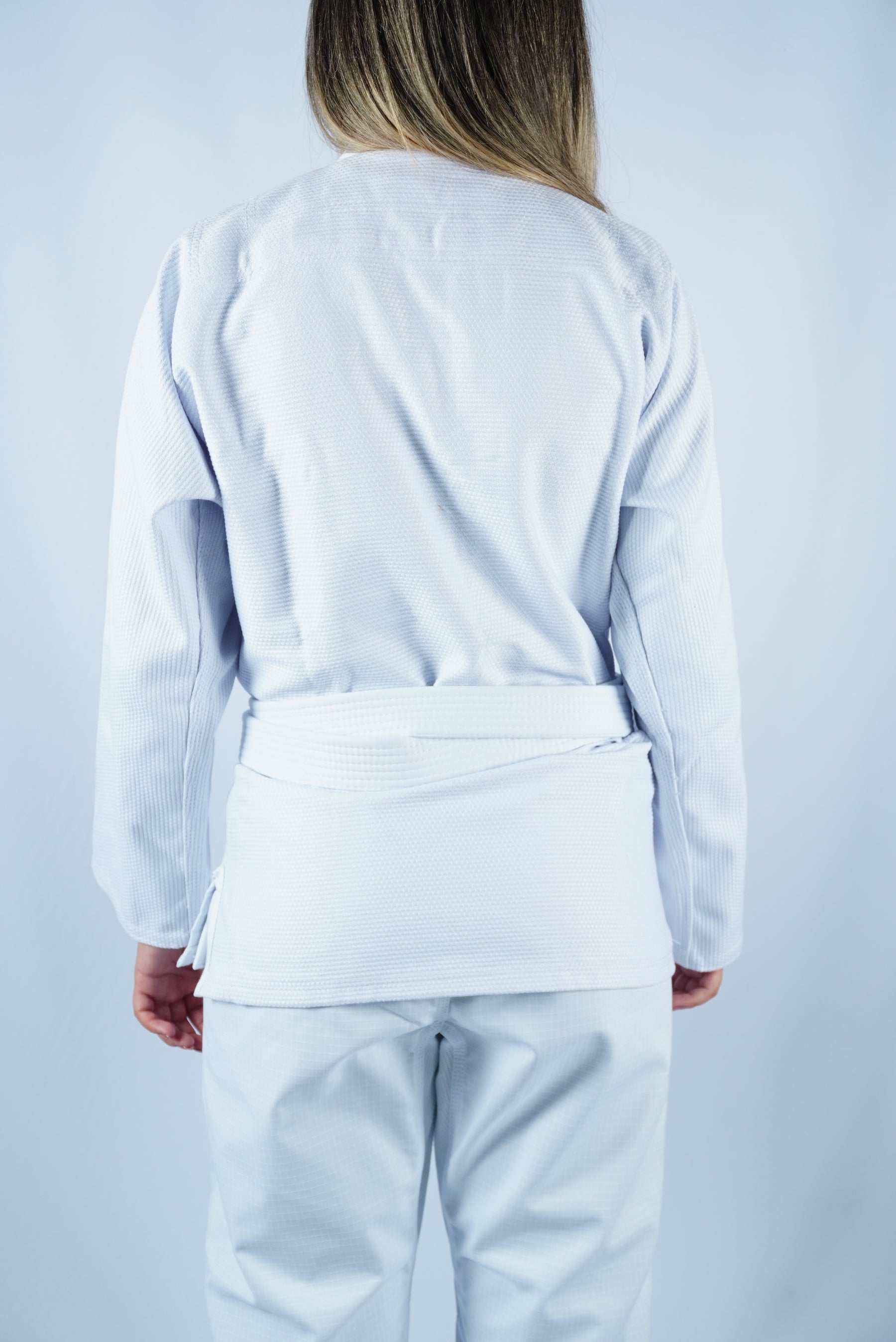 Kimono Trançado Jiu-jitsu Feminino Fox - Branco com Rosa
