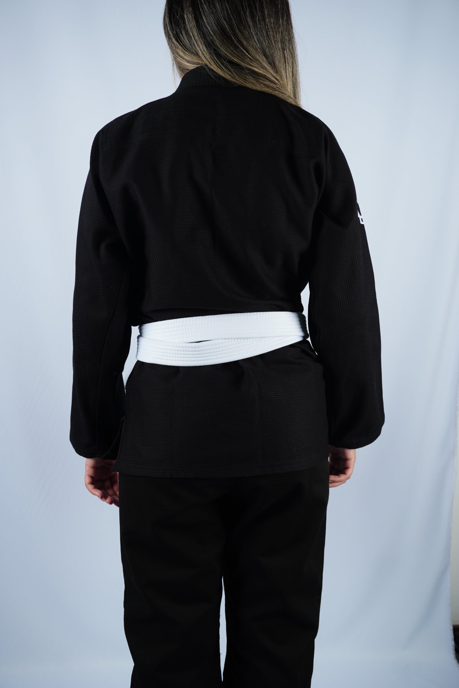 Kimono Trançado Jiu-jitsu Feminino Fox - Preto com branco