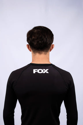 Rash Guard Jiu-Jitsu FOX FW Preta Manga Longa (Logo Branca) UV 50+