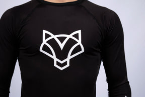 Rash Guard Jiu-Jitsu FOX FW Preta Manga Longa (Logo Branca) UV 50+