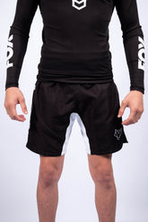 Bermuda No-Gi Jiu-Jitsu FOX FW Preta Ripstop Detalhes Brancos