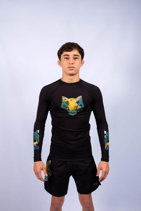 Rash Guard Jiu-Jitsu FOX FW Brasil Manga Longa UV 50+