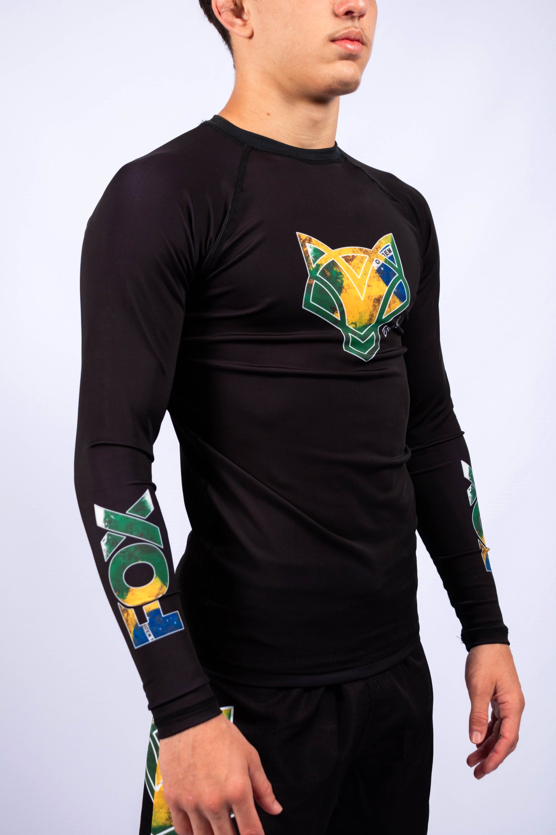 Rash Guard Jiu-Jitsu FOX FW Brasil Manga Longa UV 50+