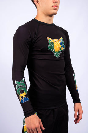 Rash Guard Jiu-Jitsu FOX FW Brasil Manga Longa UV 50+