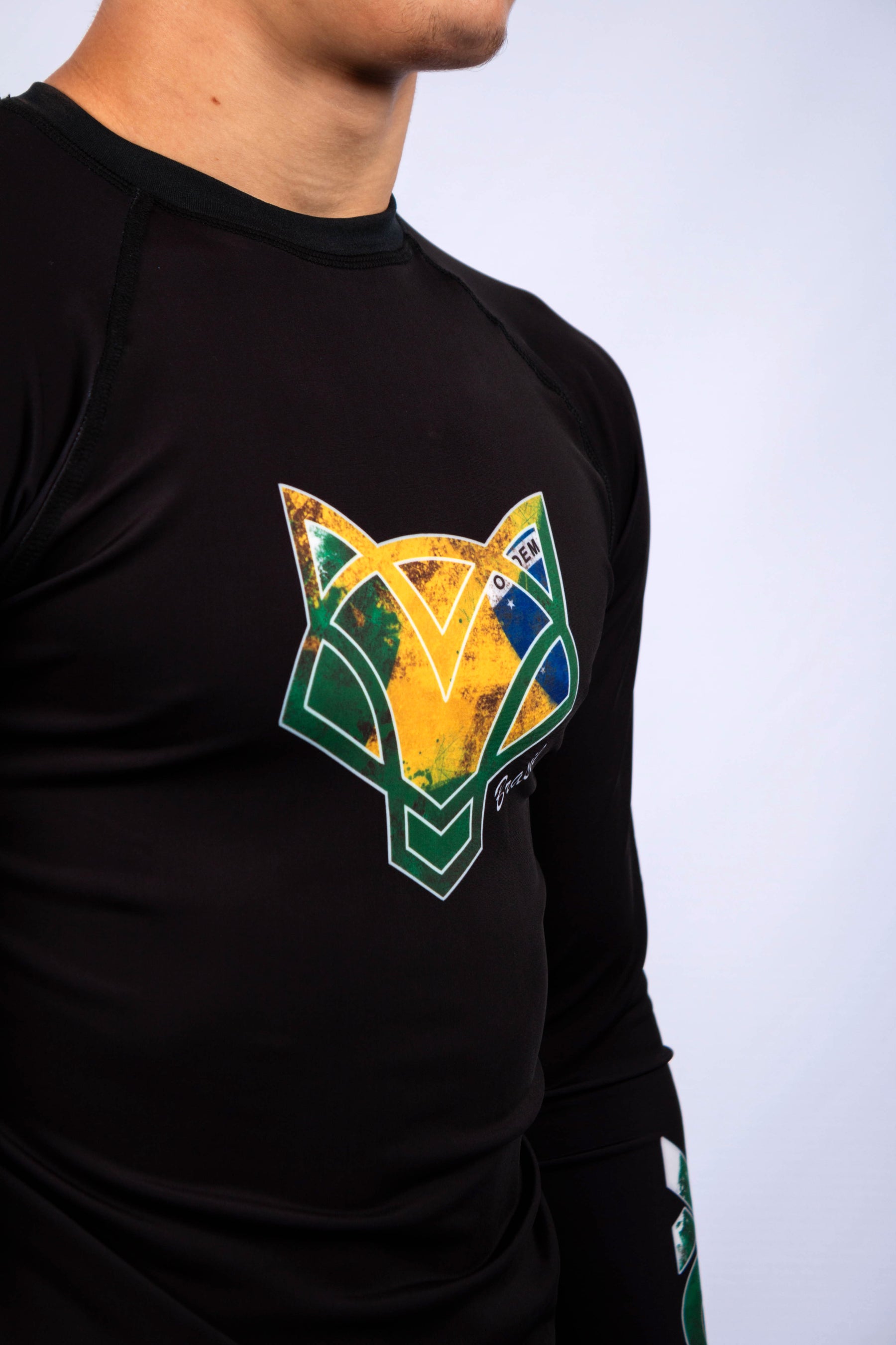 Rash Guard Jiu-Jitsu FOX FW Brasil Manga Longa UV 50+