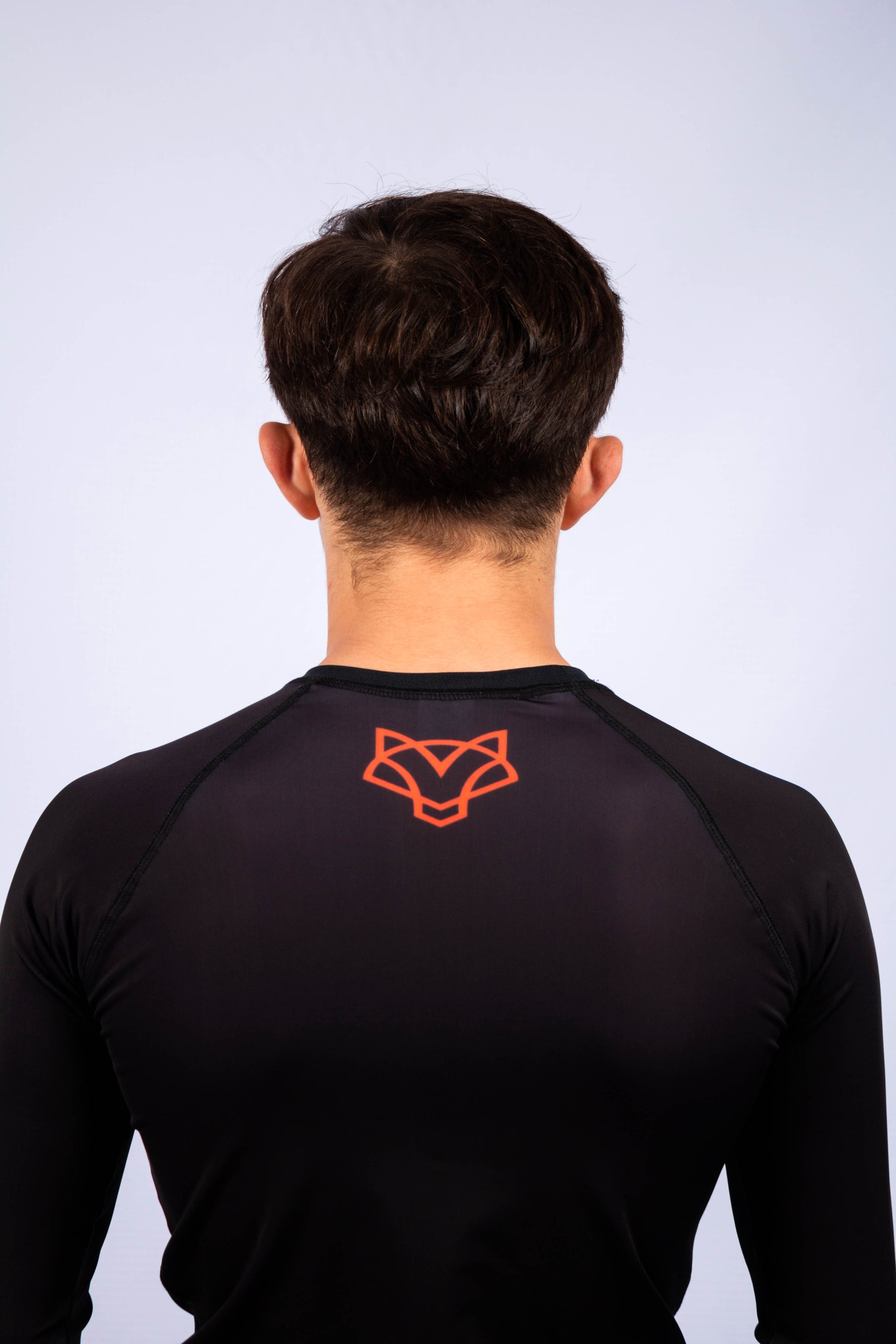 Rash Guard Jiu-Jitsu FOX FW Preta Manga Longa (Logo Laranja) UV 50+