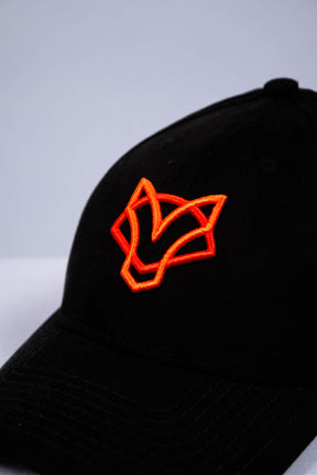 Boné Jiu-Jitsu FOX FW Preto Bordado Laranja (Assinatura Laranja)