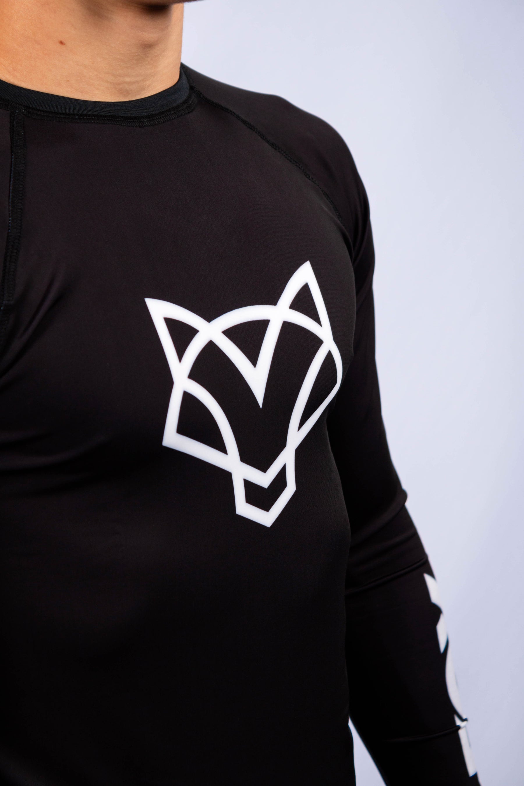 Rash Guard Jiu-Jitsu FOX FW Preta Manga Longa (Logo Branca) UV 50+