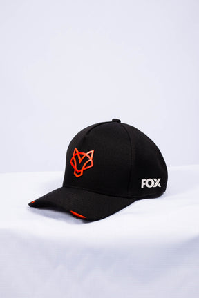 Boné Jiu-Jitsu FOX FW Preto Logo Emborrachado Laranja (Assinatura Branca)