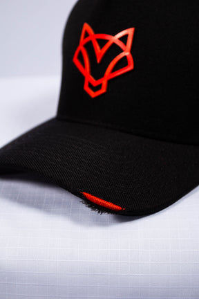 Boné Jiu-Jitsu FOX FW Preto Logo Emborrachado Laranja (Assinatura Branca)