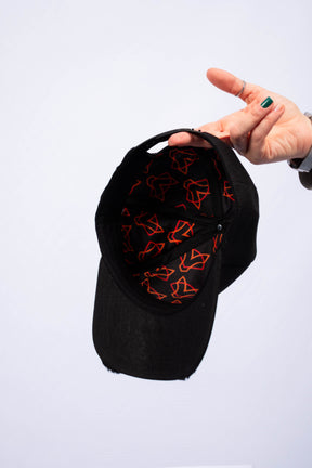 Boné Jiu-Jitsu FOX FW Preto Logo Emborrachado Laranja (Assinatura Branca)