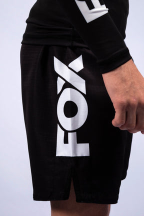 Bermuda No-Gi Jiu-Jitsu FOX FW Preta Ripstop Detalhes Brancos