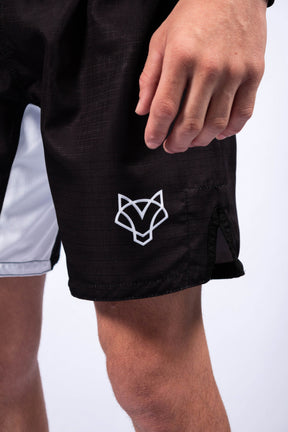 Bermuda No-Gi Jiu-Jitsu FOX FW Preta Ripstop Detalhes Brancos