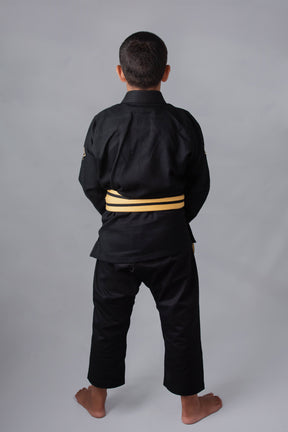 Kimono Infantil Masculino Jiu-Jitsu FOX FW Preto com Dourado