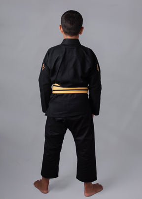Kimono Infantil Masculino Jiu-Jitsu FOX FW Preto com Dourado