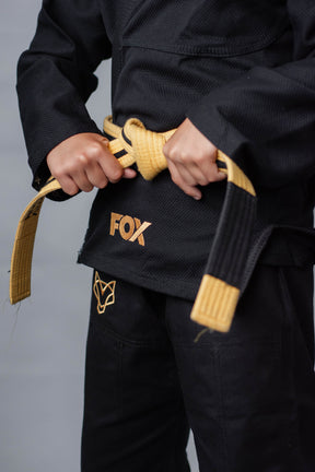 Kimono Infantil Masculino Jiu-Jitsu FOX FW Preto com Dourado