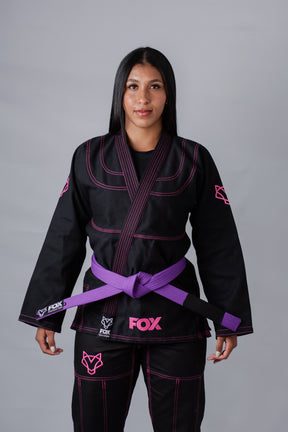 Kimono Sakura Classic Fox - Preto com Rosa