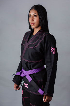 Kimono Sakura Classic Fox - Preto com Rosa
