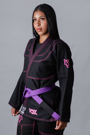 Kimono Sakura Classic Fox - Preto com Rosa