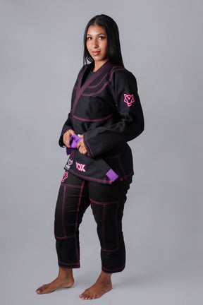 Kimono Sakura Classic Fox - Preto com Rosa