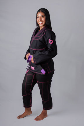 Kimono Sakura Classic Fox - Preto com Rosa