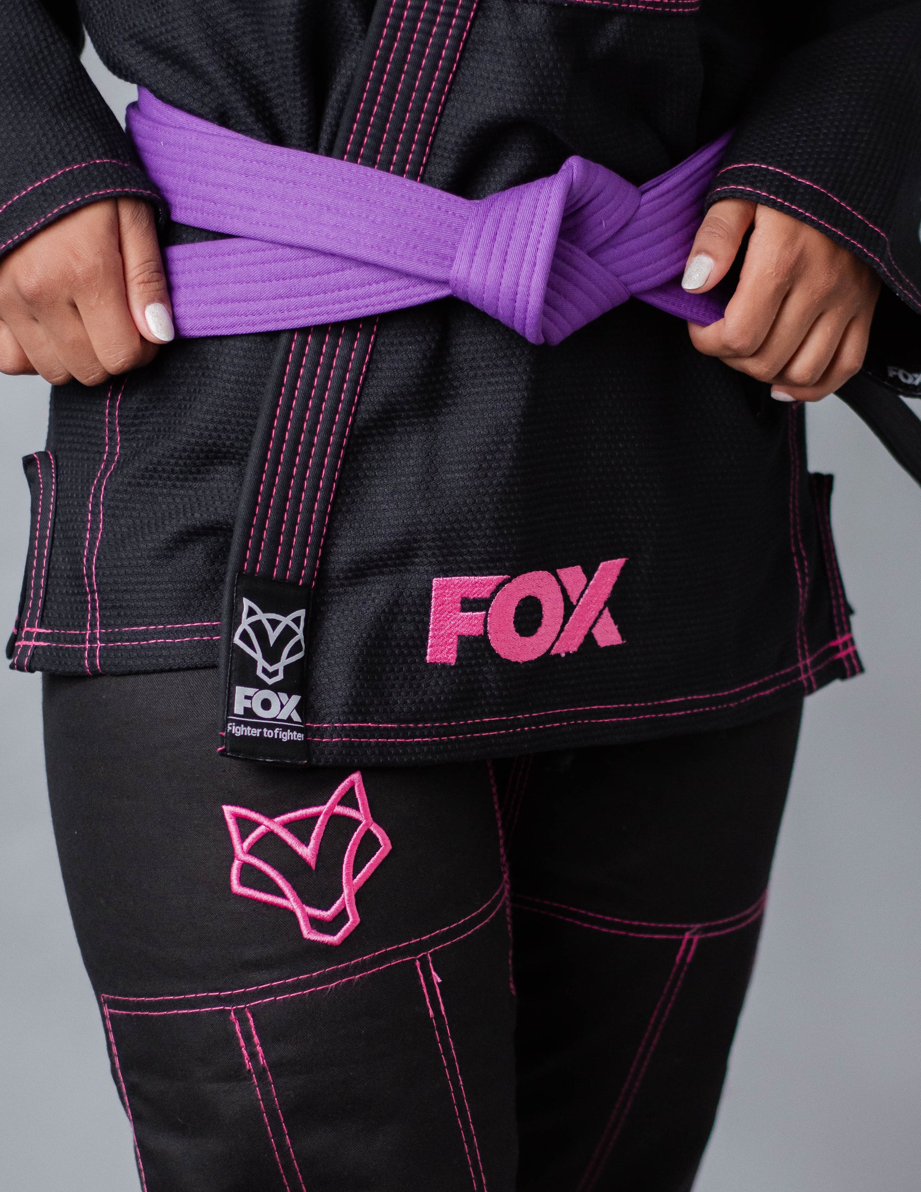 Kimono Sakura Classic Fox - Preto com Rosa