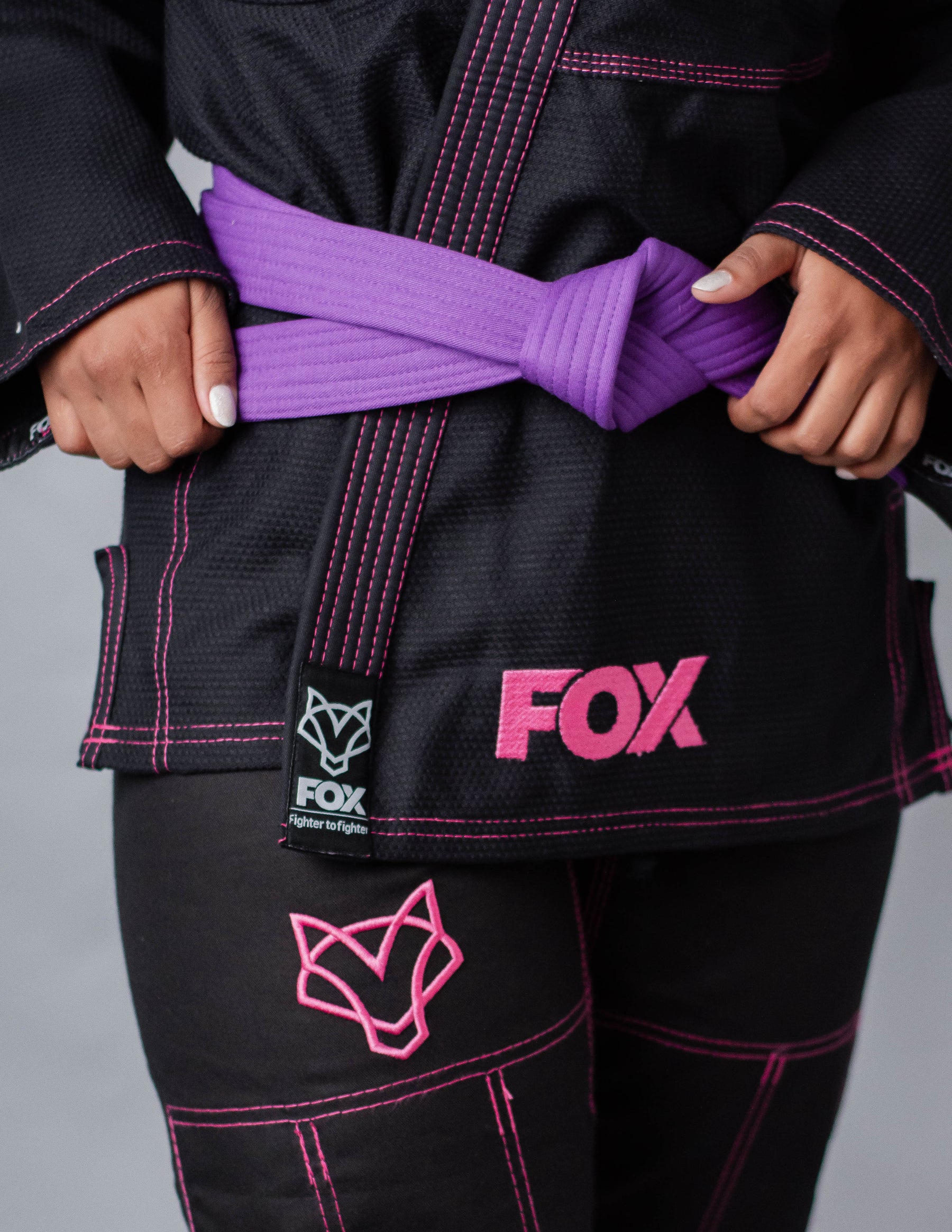Kimono Sakura Classic Fox - Preto com Rosa
