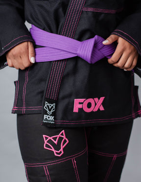 Kimono Sakura Classic Fox - Preto com Rosa