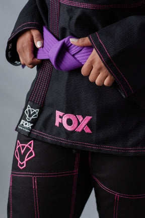 Kimono Sakura Classic Fox - Preto com Rosa