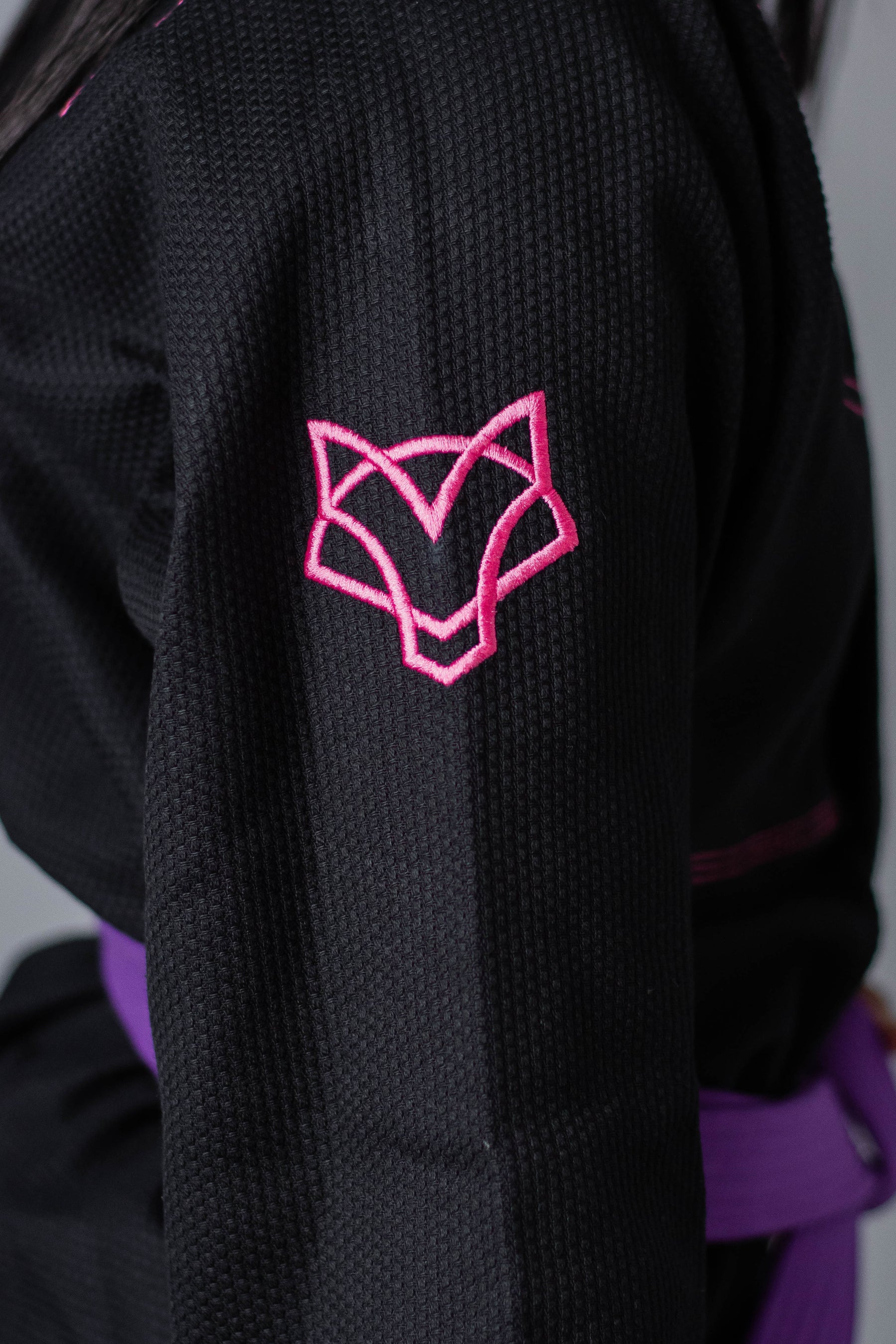 Kimono Sakura Classic Fox - Preto com Rosa