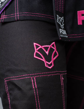 Kimono Sakura Classic Fox - Preto com Rosa