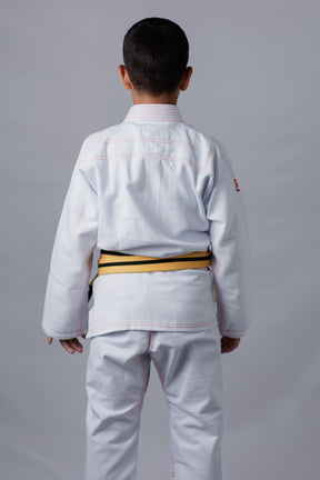 Kimono Masculino Kids Fox™ - Branco com Laranja