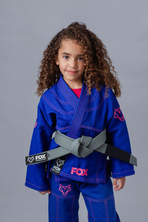 Kimono Feminino Kids Fox™ - Azul com Rosa