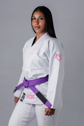 Kimono Sakura Fox - Branco com Rosa