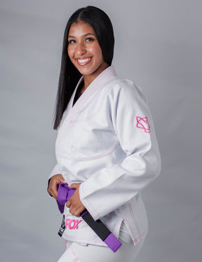 Kimono Sakura Fox - Branco com Rosa