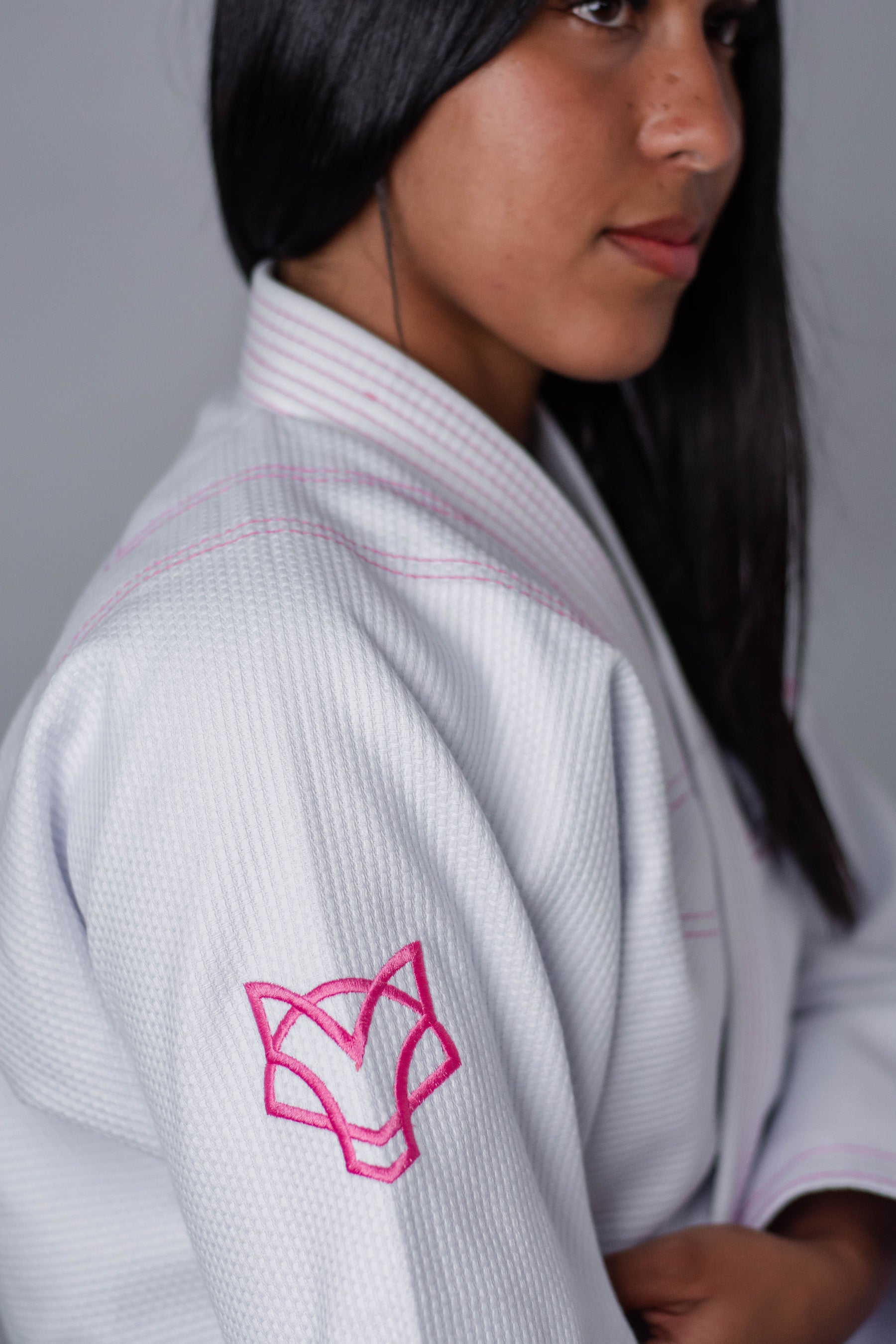 Kimono Sakura Fox - Branco com Rosa