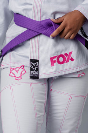 Kimono Sakura Fox - Branco com Rosa