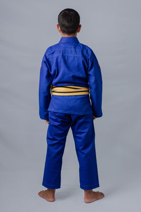 Kimono Masculino Kids Fox™ - Azul com logo Laranja